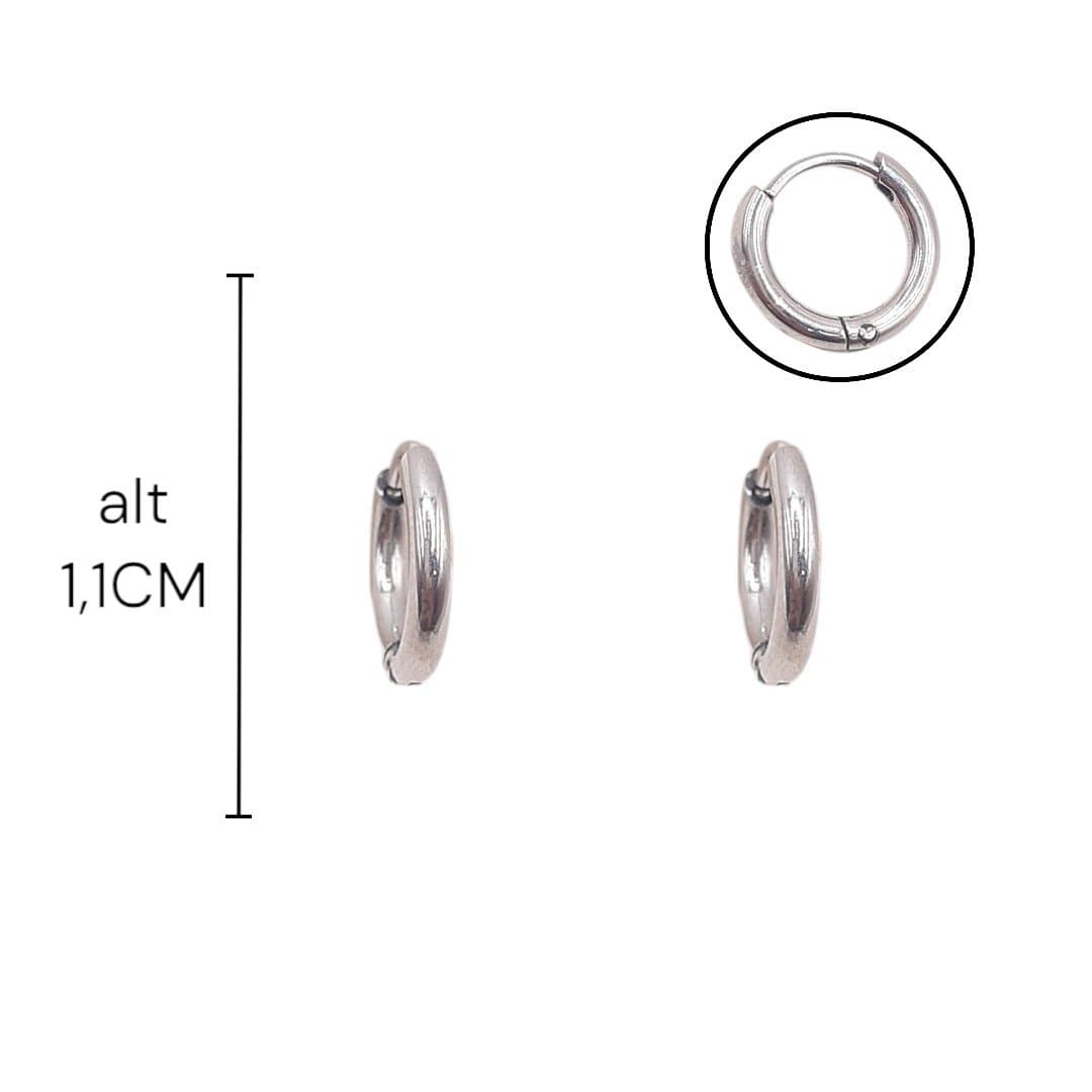 Brinco Argolinha Click Redonda Nº01 - Inox