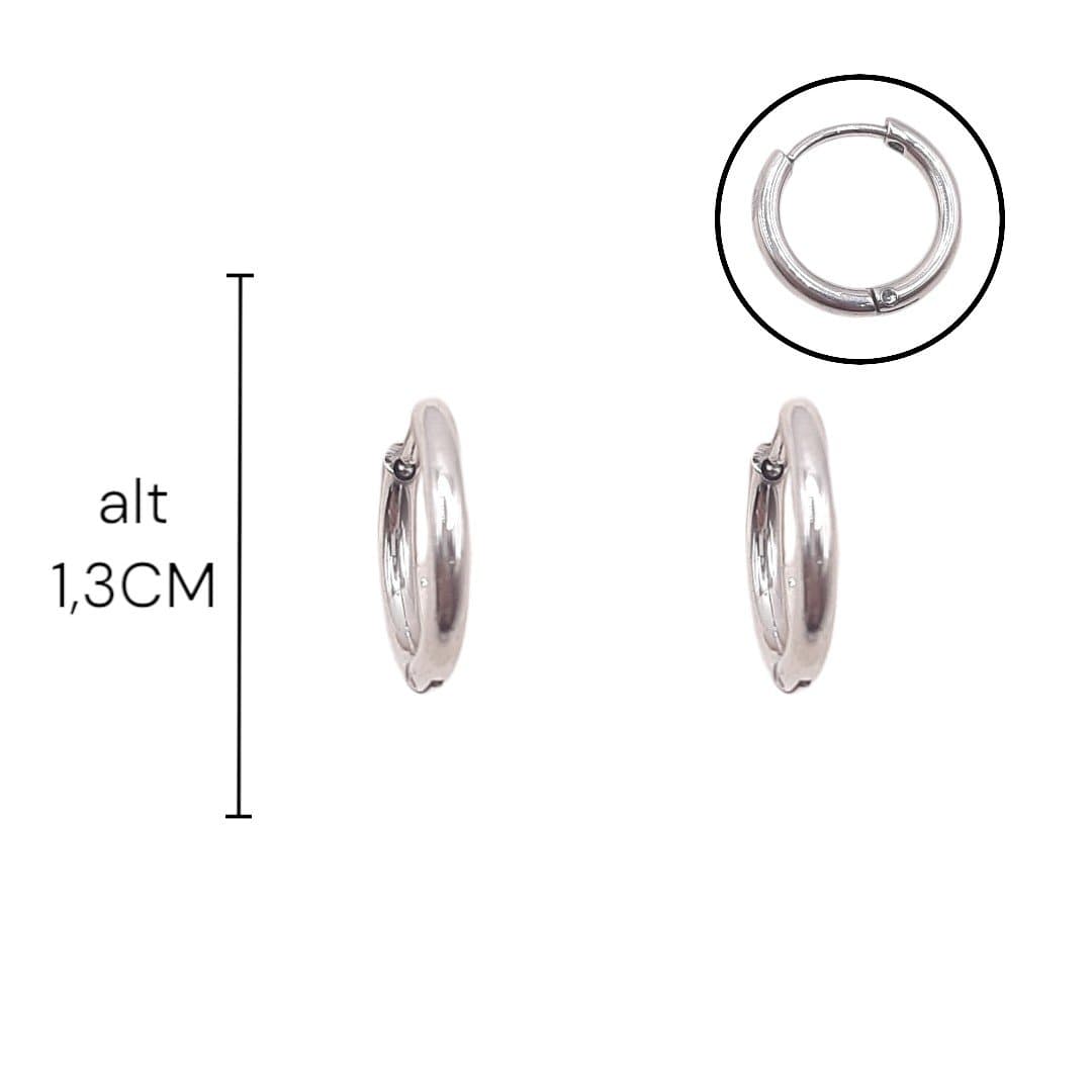 Brinco Argolinha Click Redonda Nº02 - Inox