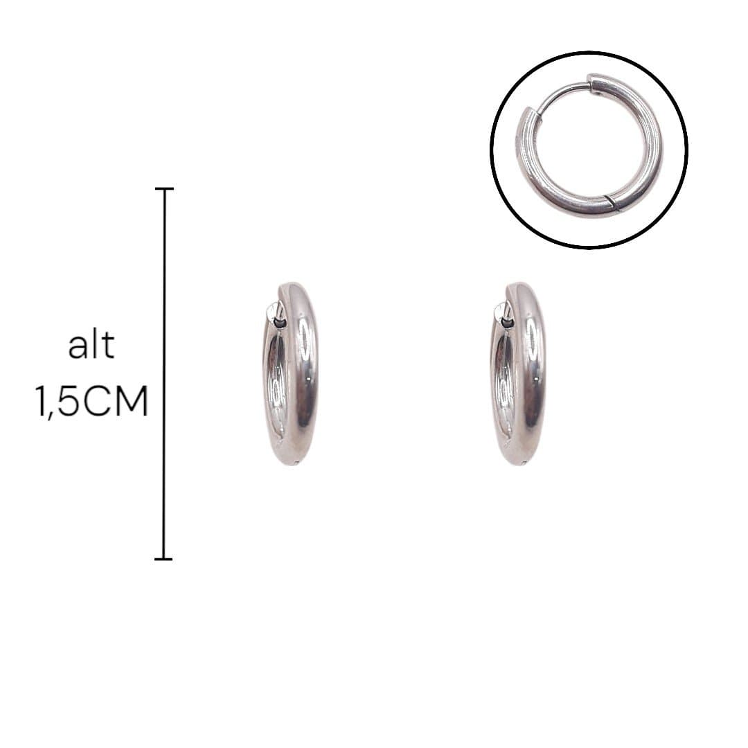 Brinco Argolinha Click Redonda Nº03 - Inox