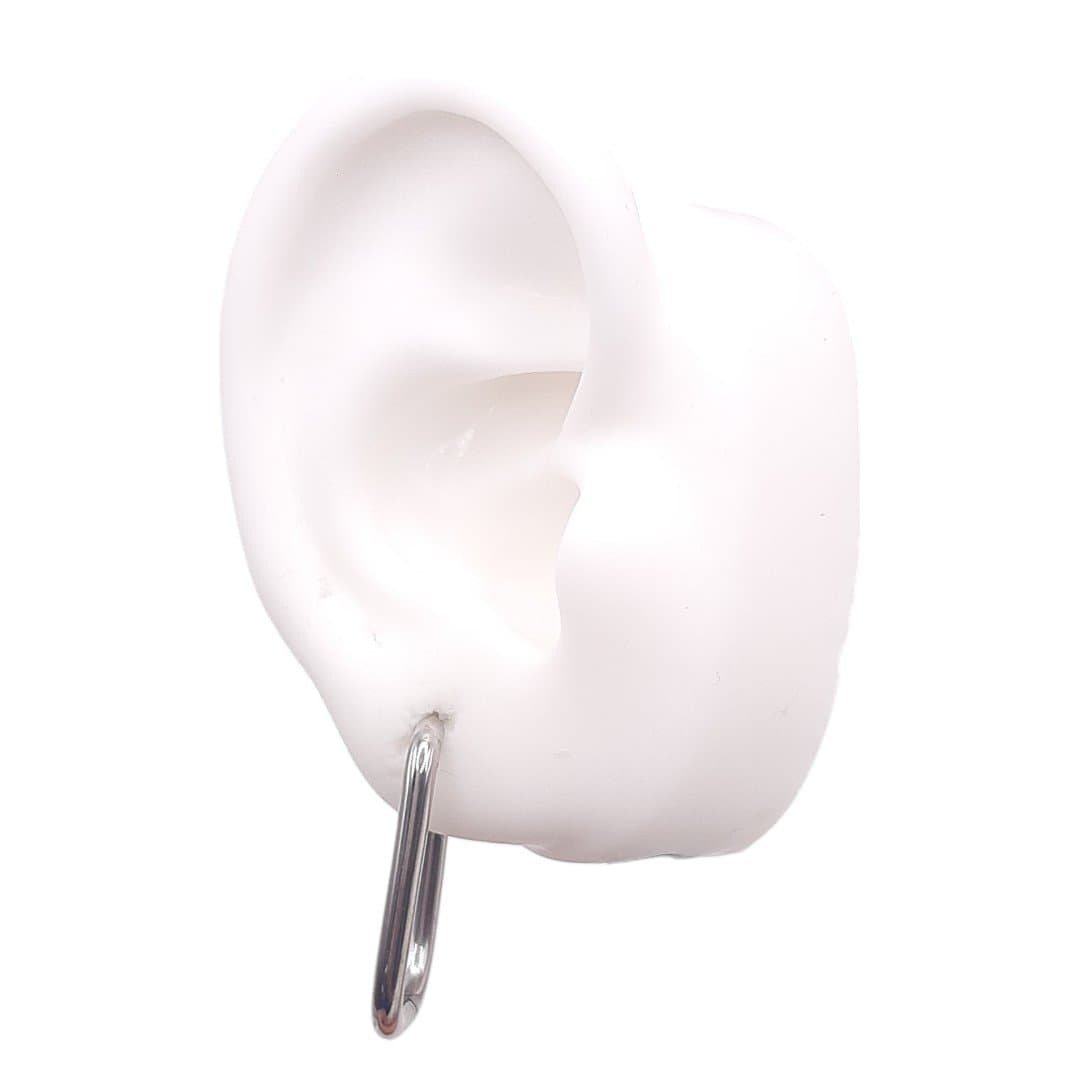Brinco Argolinha Click Quadrada Nº03 - Inox miniatura 2