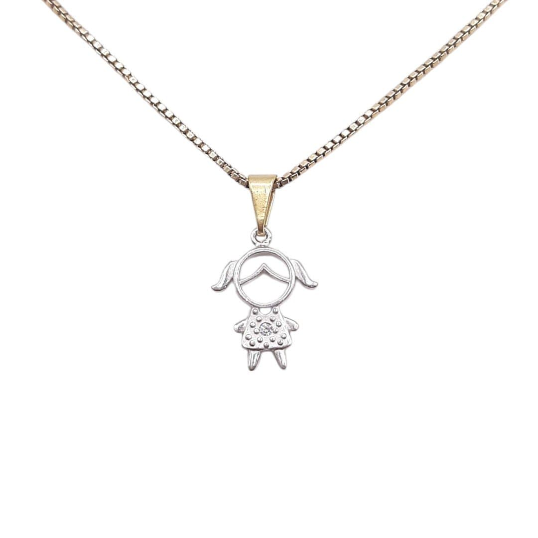 Pingente Menina 1 Zirconia No Vestido miniatura 2