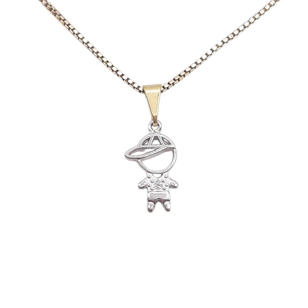 Pingente Menino Com 1 Zirconia Na Blusa miniatura 2