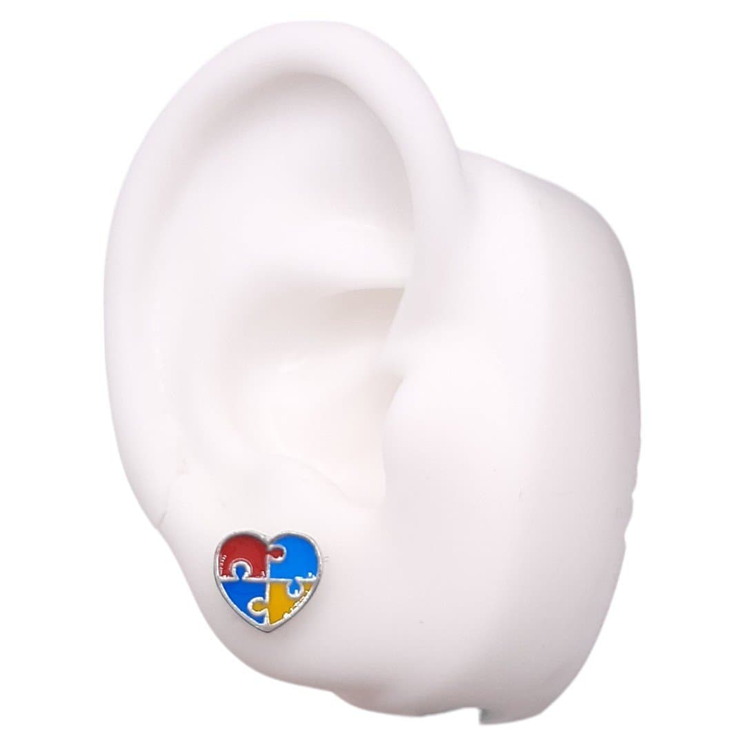 Brinco Coração Autismo Esmaltado miniatura 2