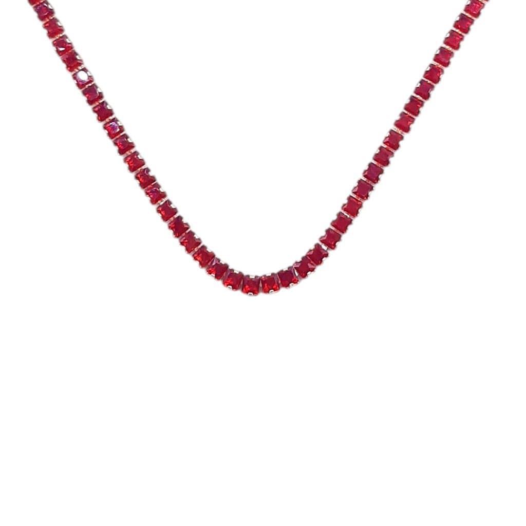 Colar Fio De Zirconia Pedra Quadrada