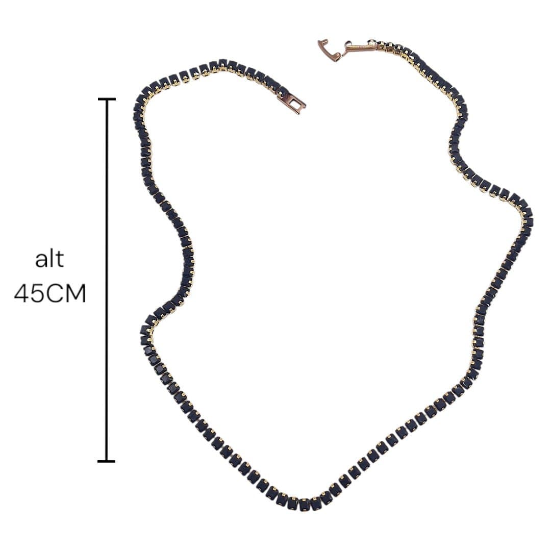 Colar Fio De Zirconia Pedra Quadrada miniatura 2