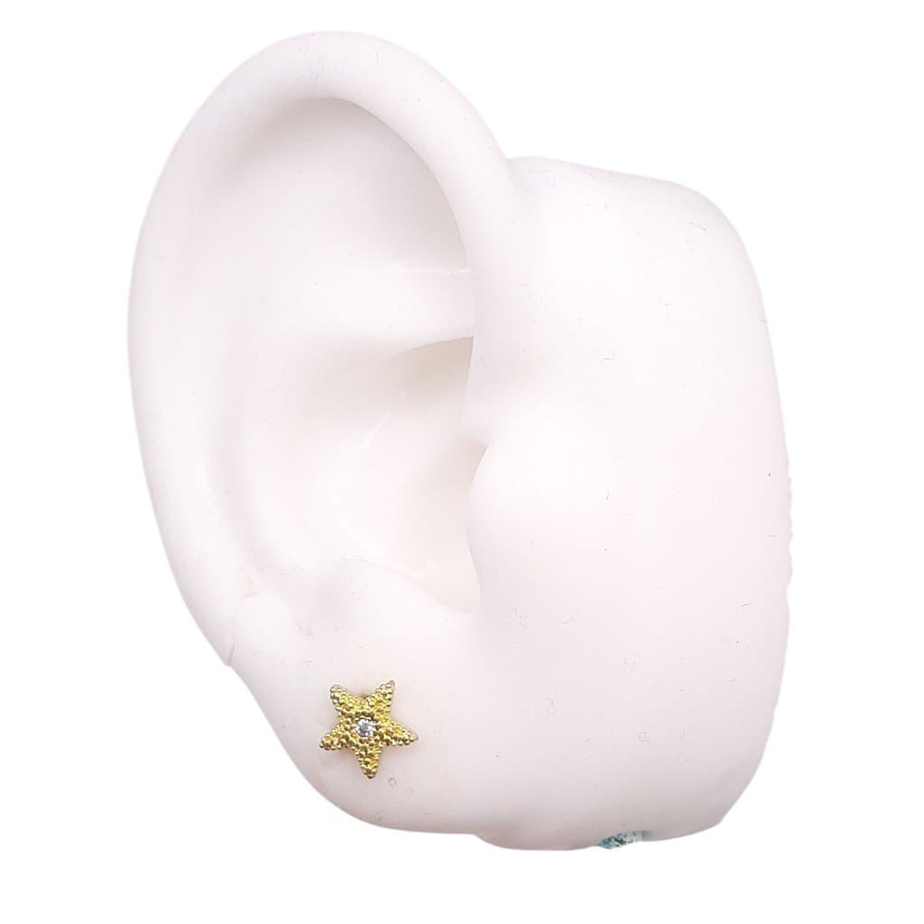 Brinco Estrela 1 Zirconia No Centro miniatura 2