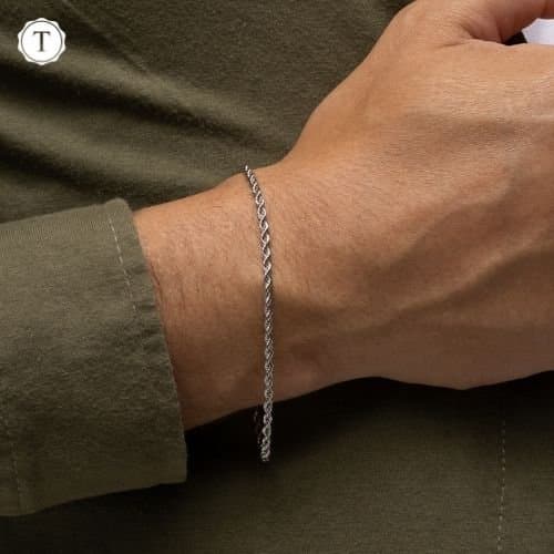 Pulseira Cordão Baiano - Inox