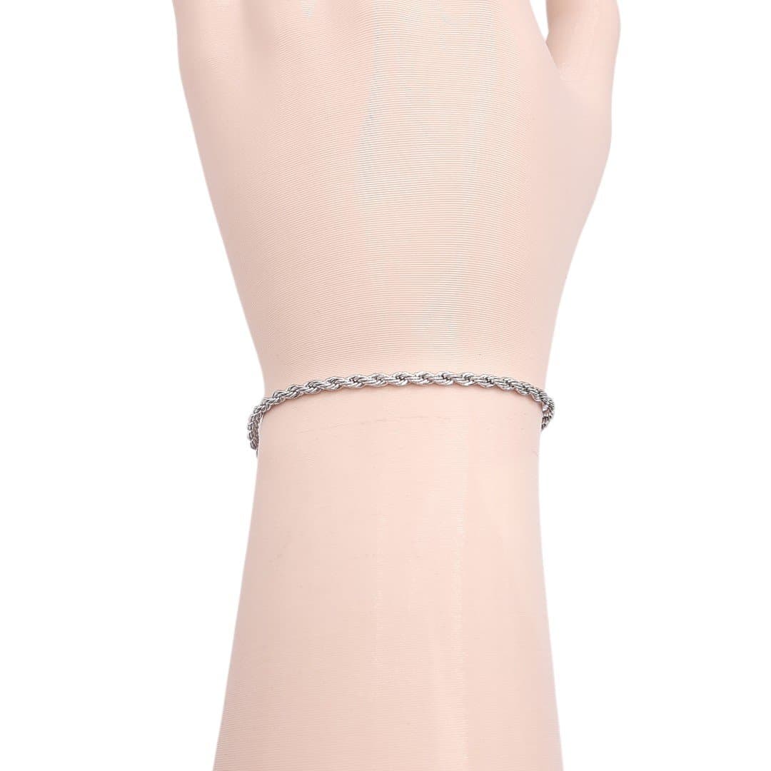 Pulseira Cordão Baiano - Inox miniatura 3