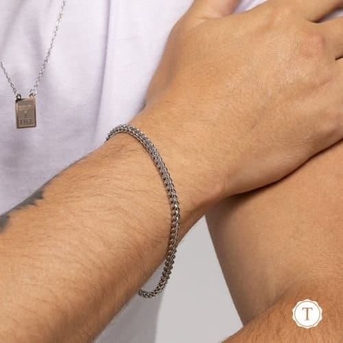 Pulseira Malha Quadrada - Inox