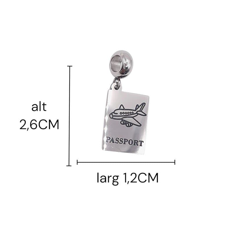 Berloque Passaporte - Inox