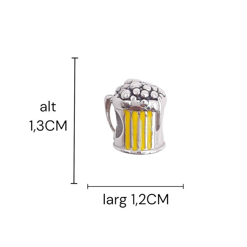 Berloque Caneca De Chopp - Inox