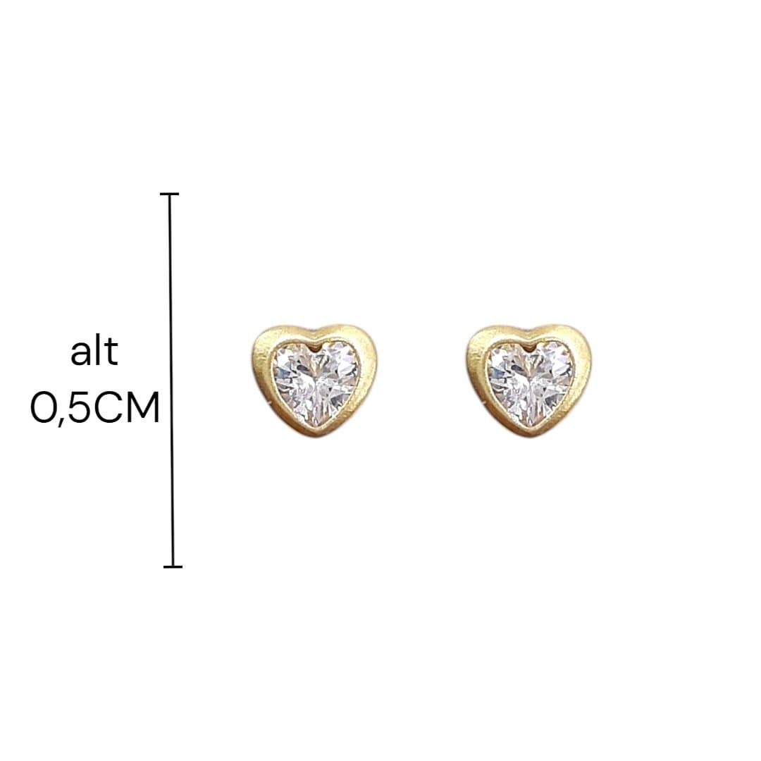 Brinco Coração Zirconia