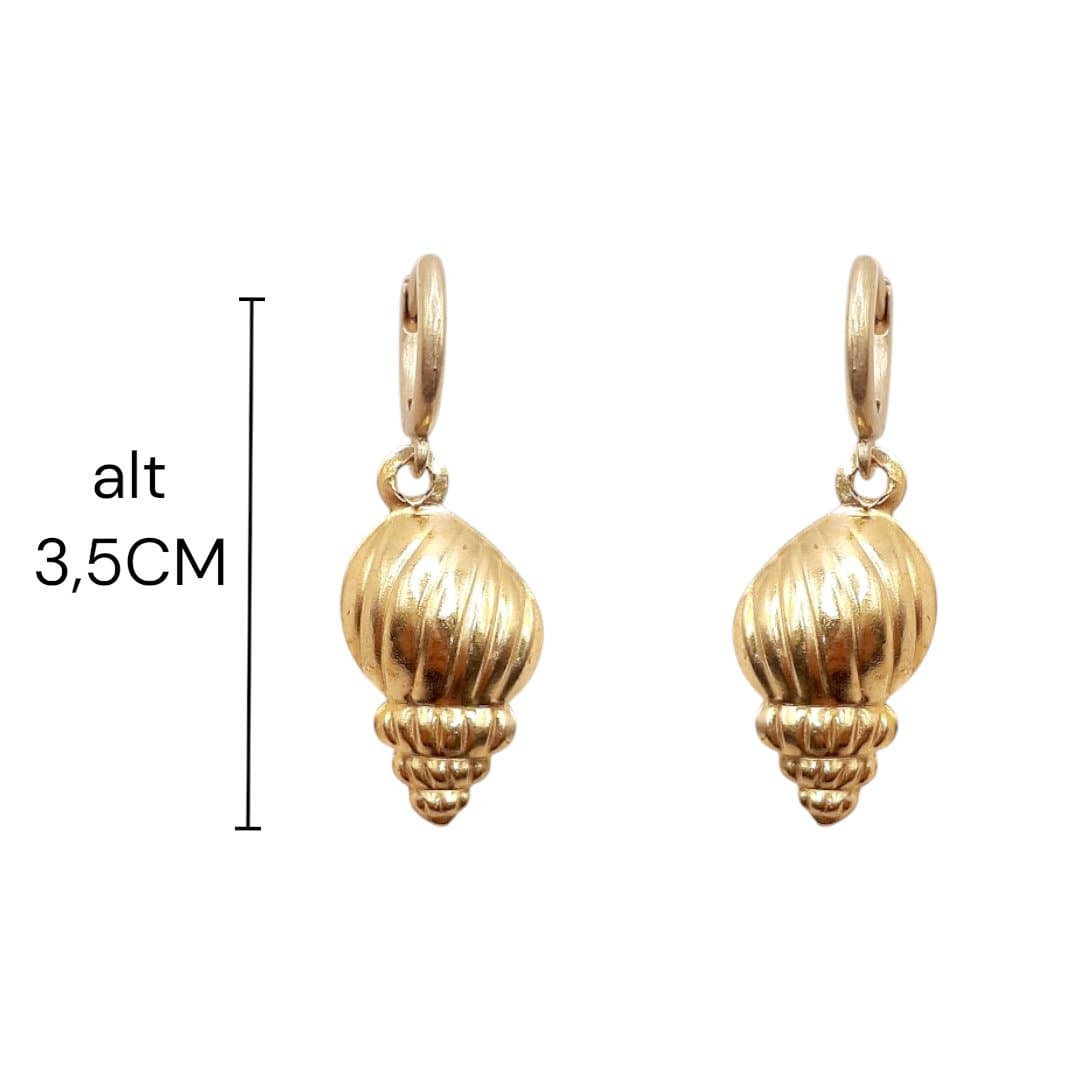 Brinco Click Com Concha De Caracol