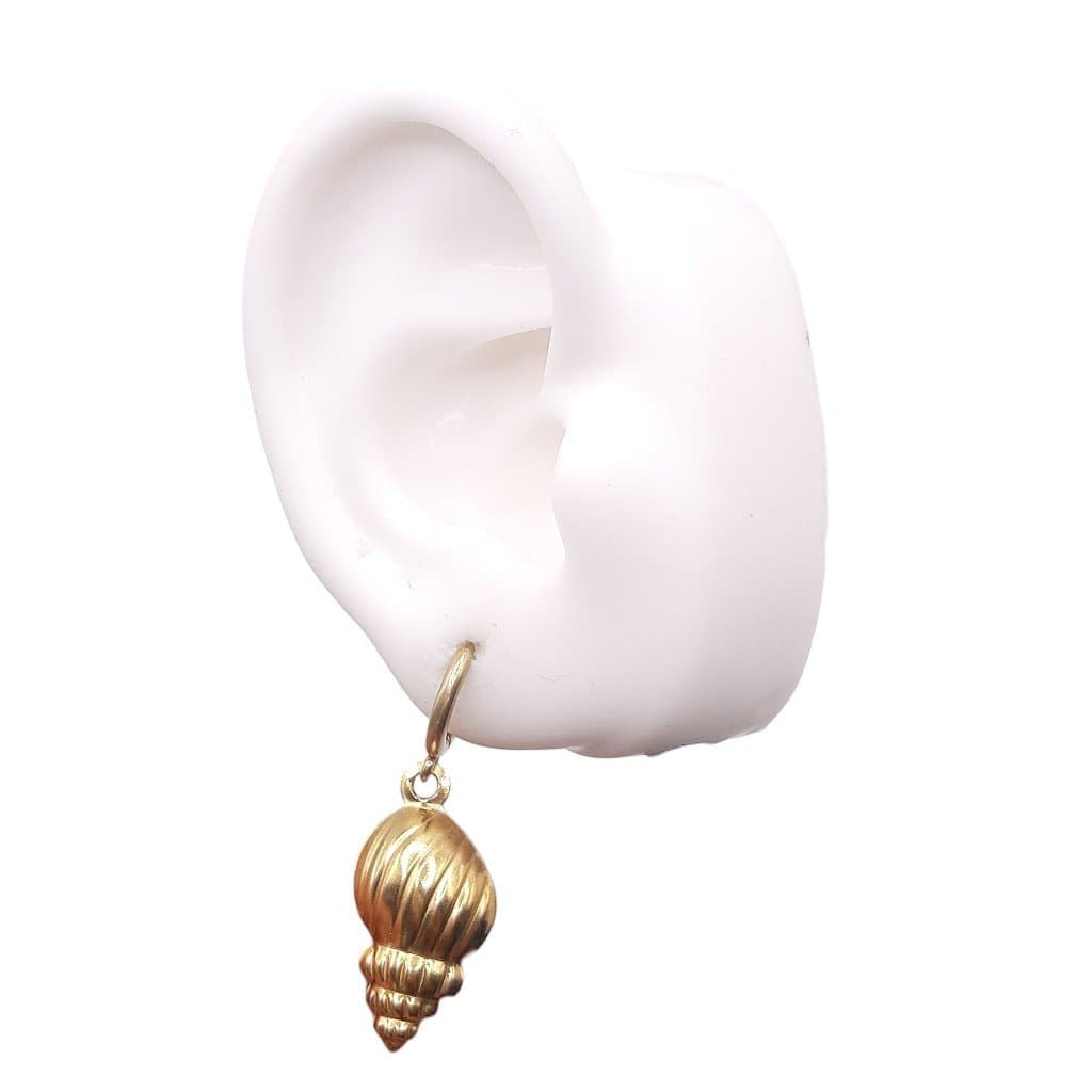 Brinco Click Com Concha De Caracol miniatura 2