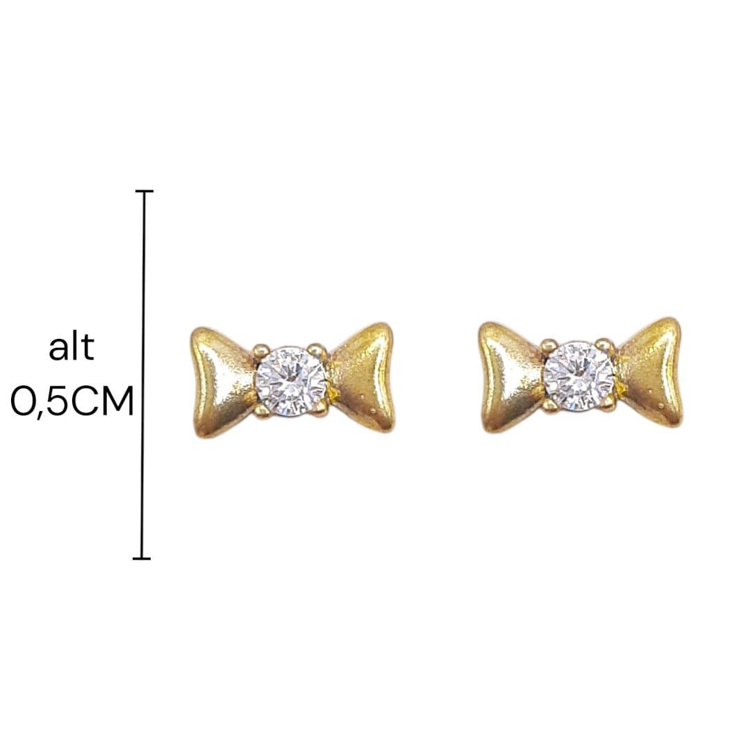 Brinco Laço Com Zirconia No Centro