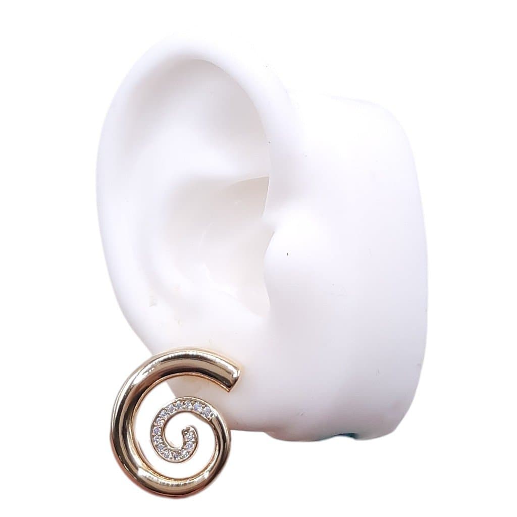 Brinco Caracol Cravejado miniatura 3