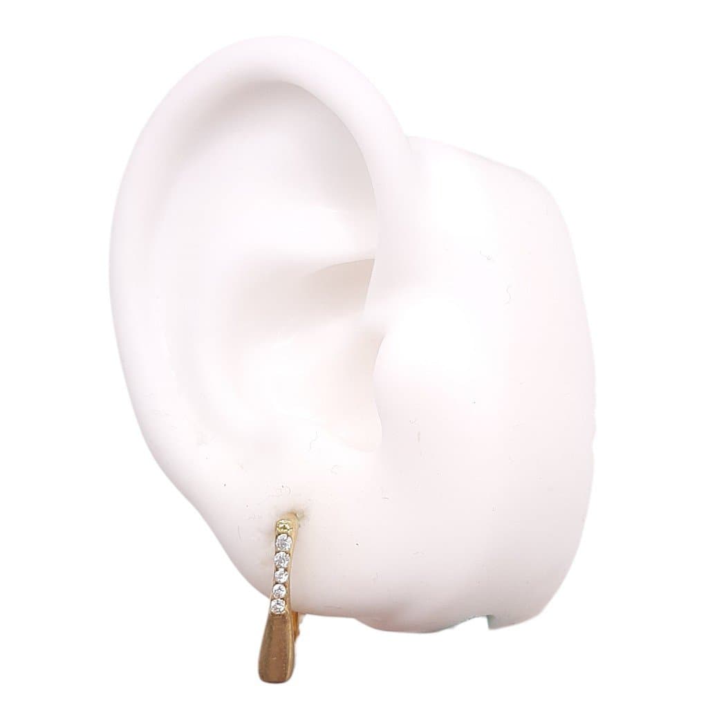 Brinco Argola Retangular Cravejada miniatura 2