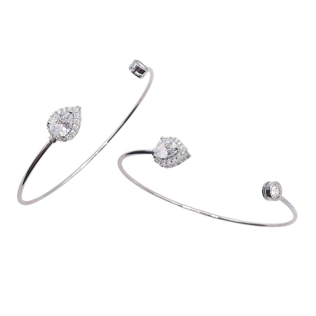 Brac. Fio Com Gota Cravejado E 1 Ponto De Luz