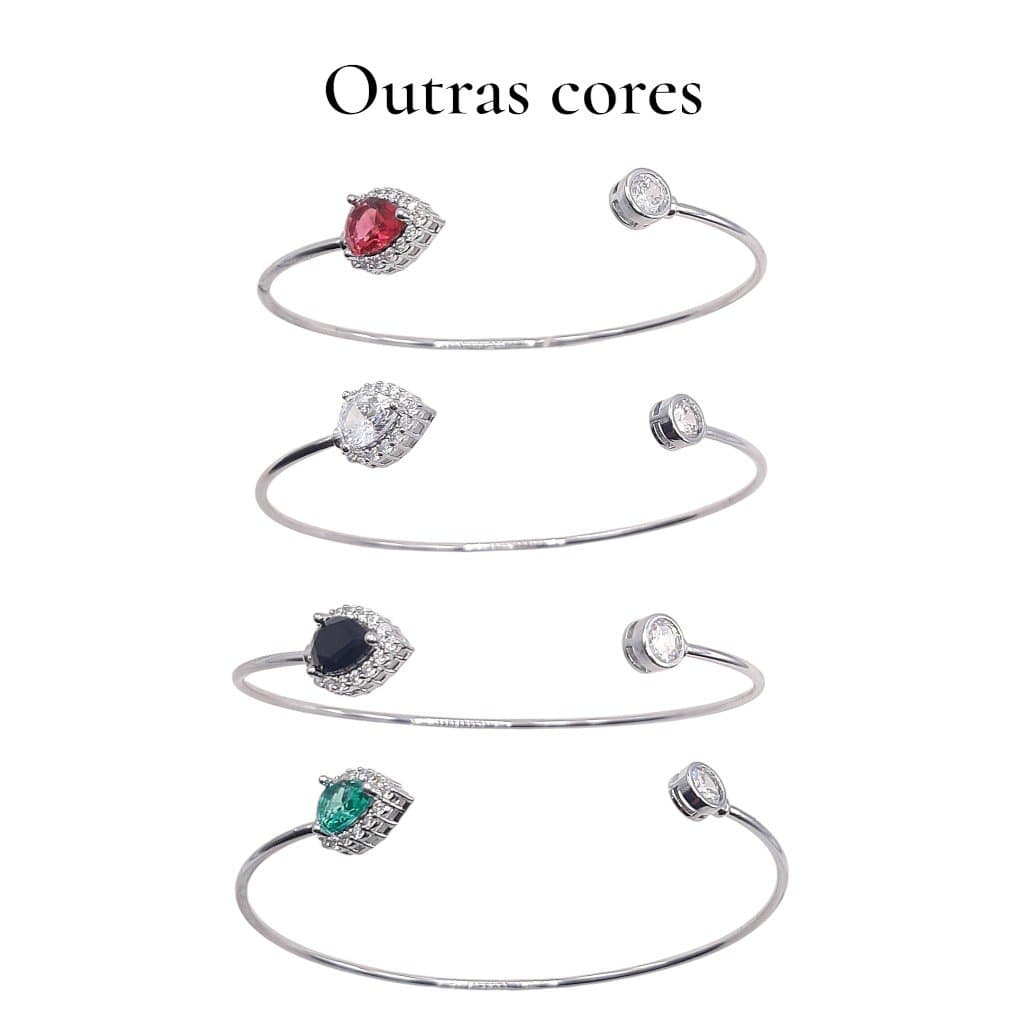 Brac. Fio Com Gota Cravejado E 1 Ponto De Luz miniatura 2