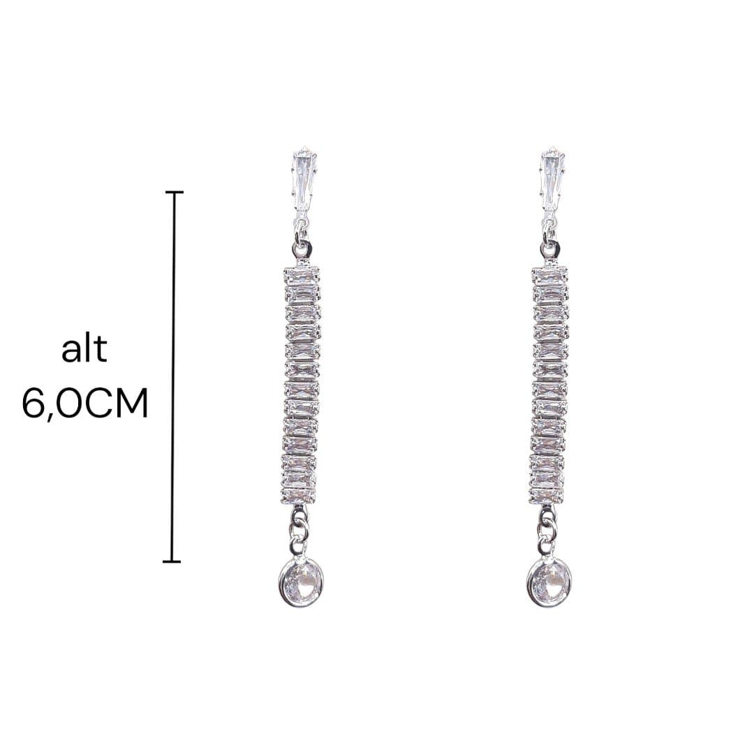 Brinco Fio De Baguete Com Ponto De Luz miniatura 2