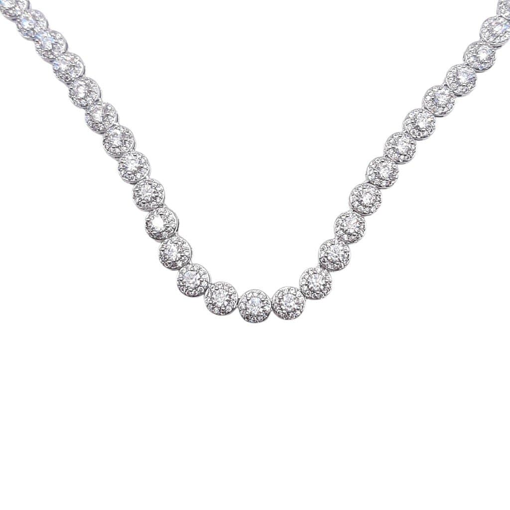 Colar Fio Zirconia Pedra Redonda Ródio