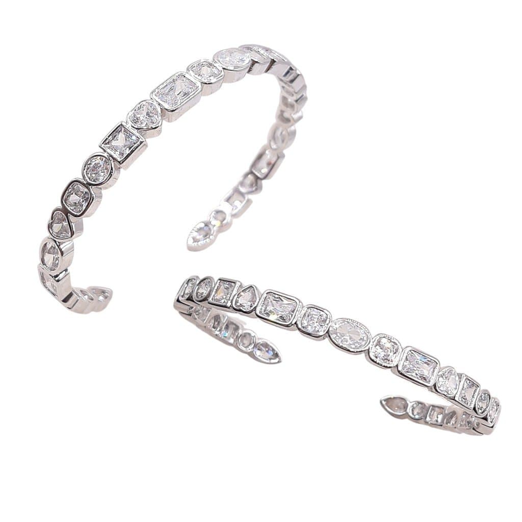 Bracelete Fio De Zirconia Formatos Ródio