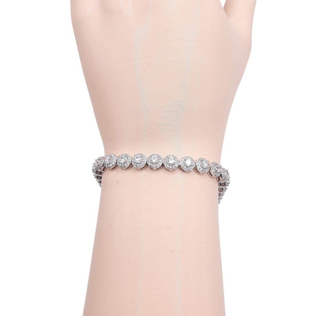 Pulseira Zirconia Redonda Cristal Ródio miniatura 2