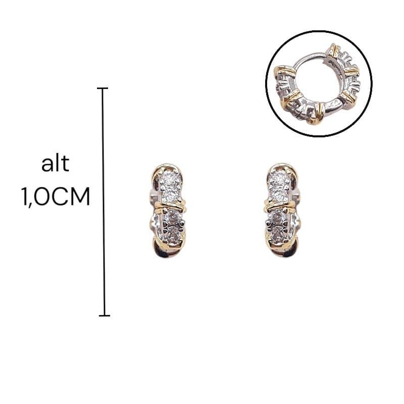 Argolinha Clickcravejada Rodio X Dourado Nº1