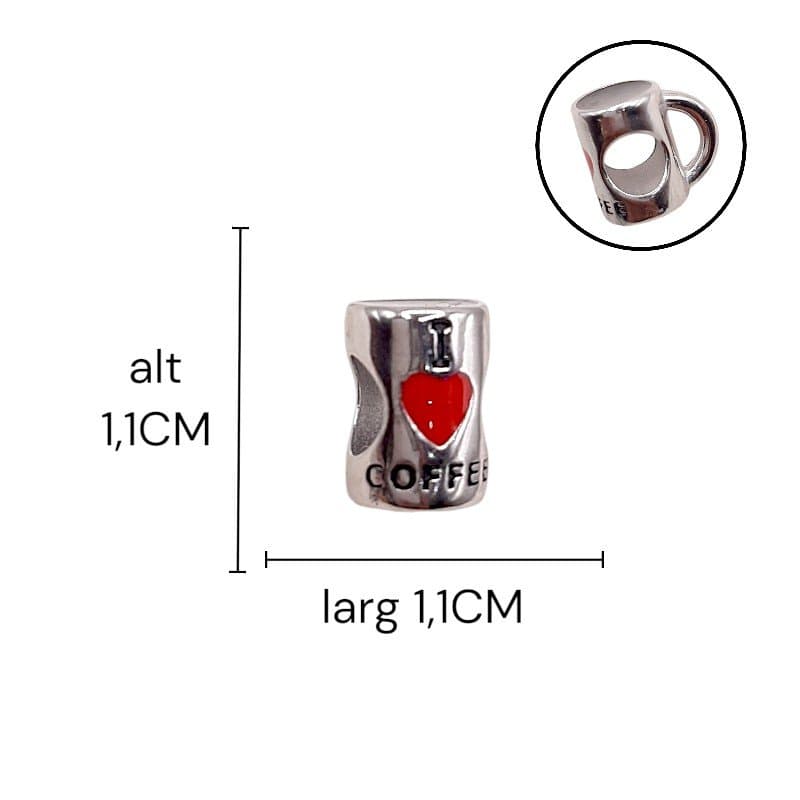 Berloque Caneca De Café - Inox