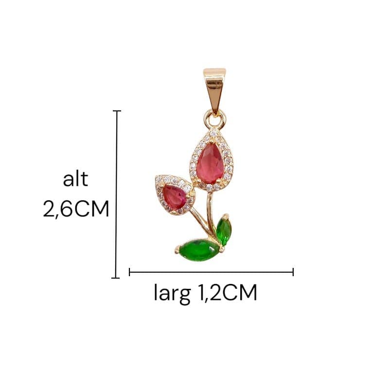 Pingente Tulipa Cravejada miniatura 2