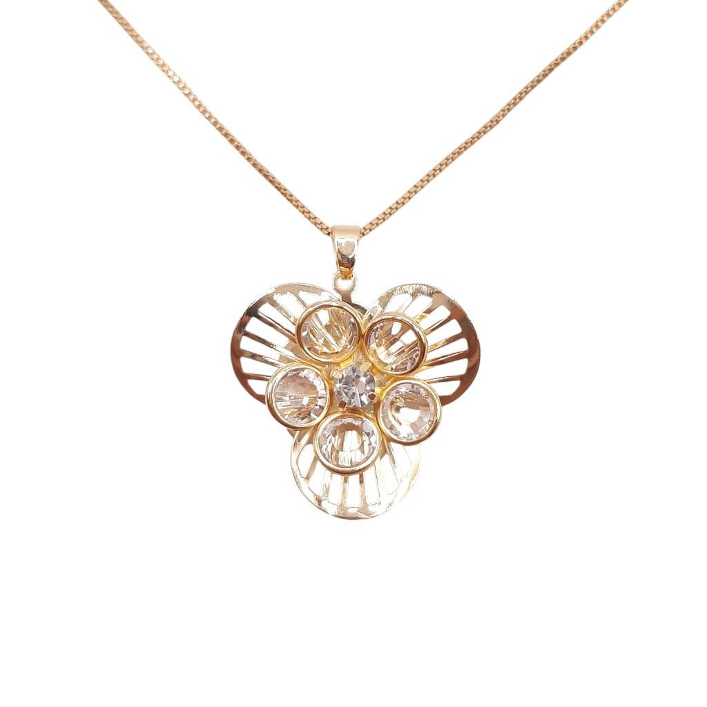 Pingente Flor Com Petalas De Pedra miniatura 2