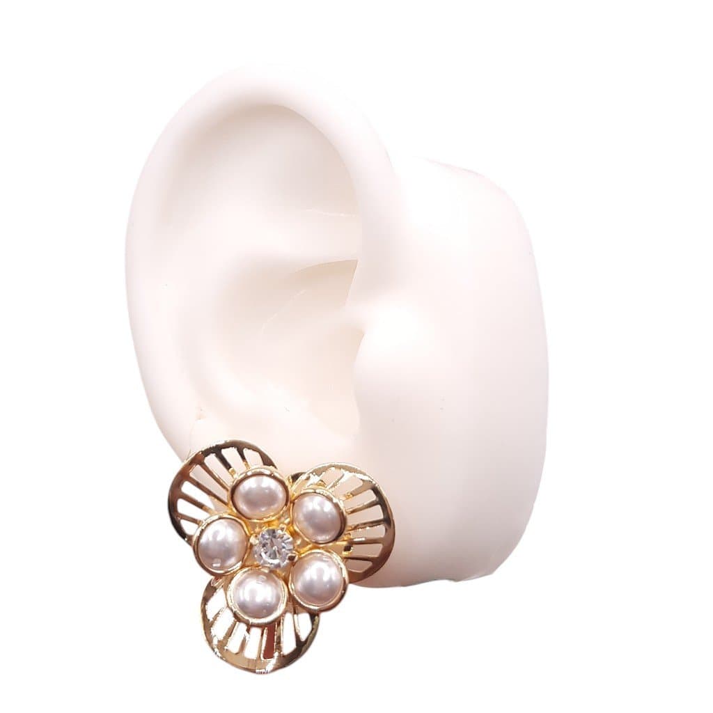 Brinco Flor Petalas De Perola miniatura 2