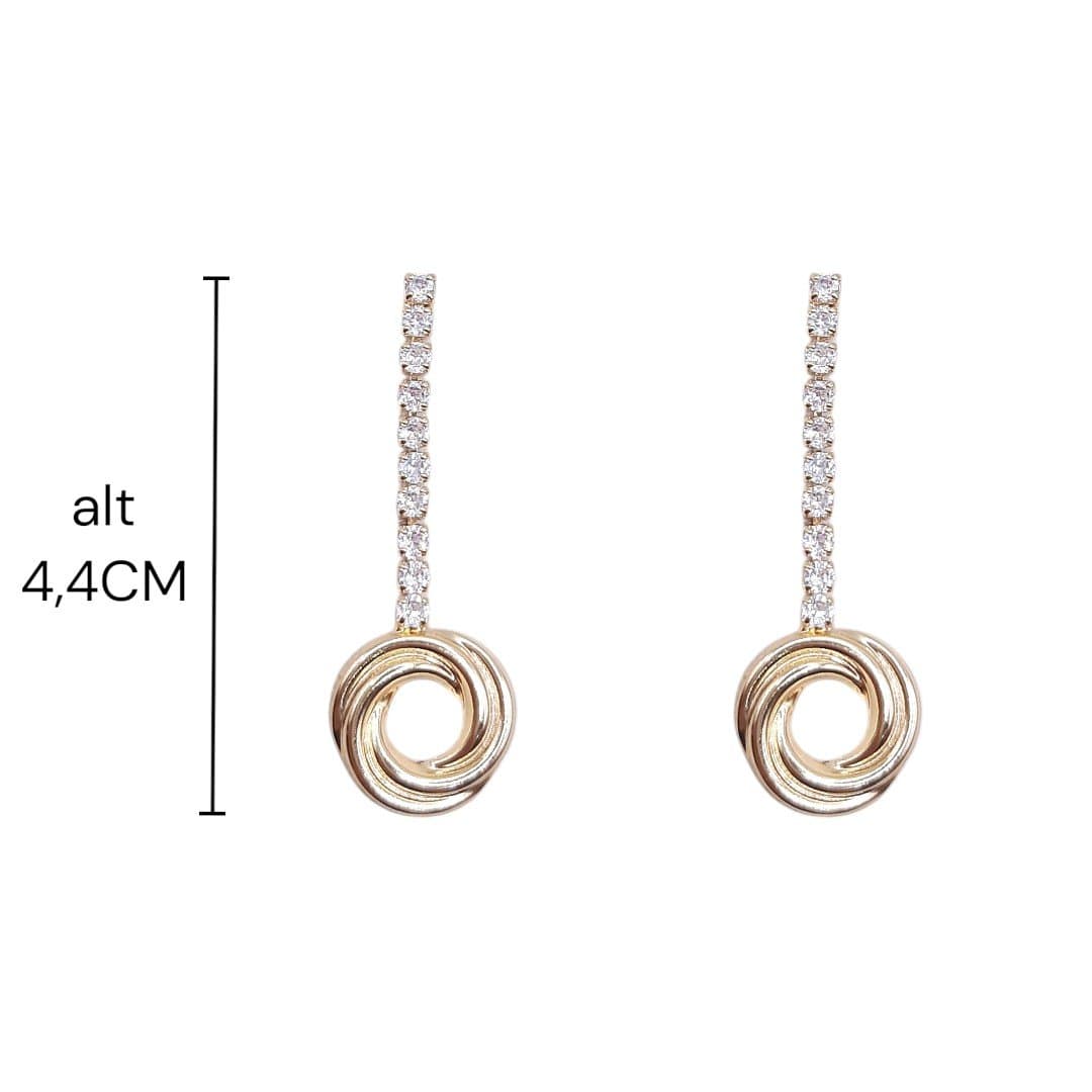 Brinco Ninho Com Fio De Zirconia