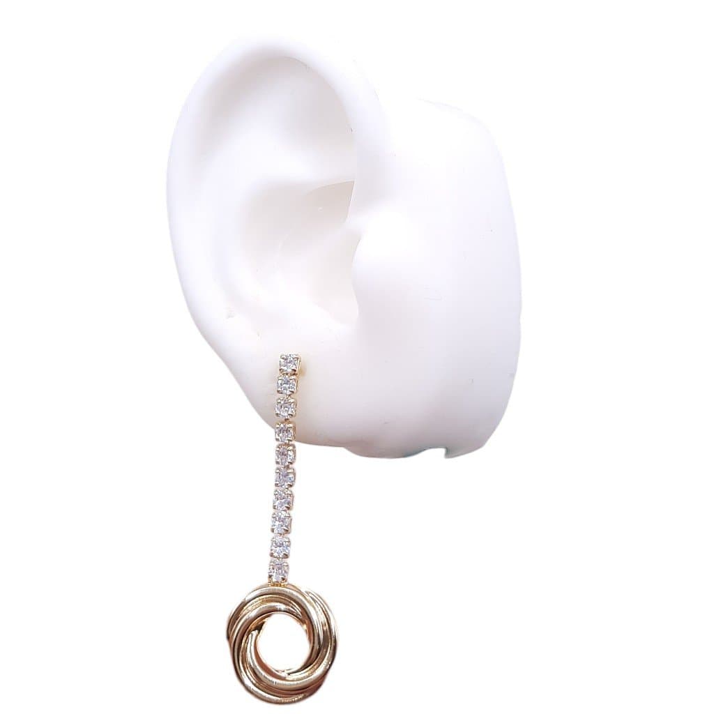 Brinco Ninho Com Fio De Zirconia miniatura 2