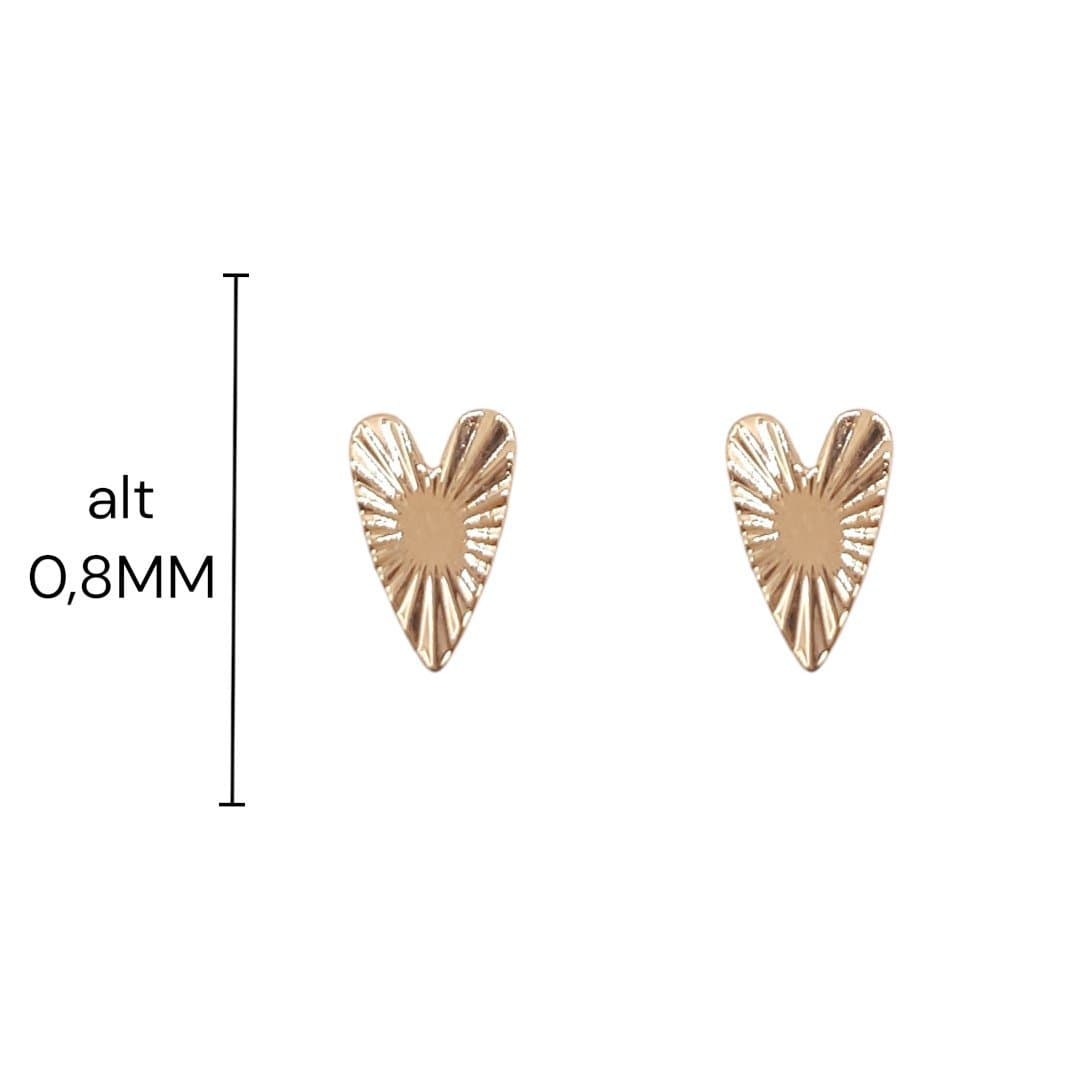 Brinco Coração Mini Diamantado