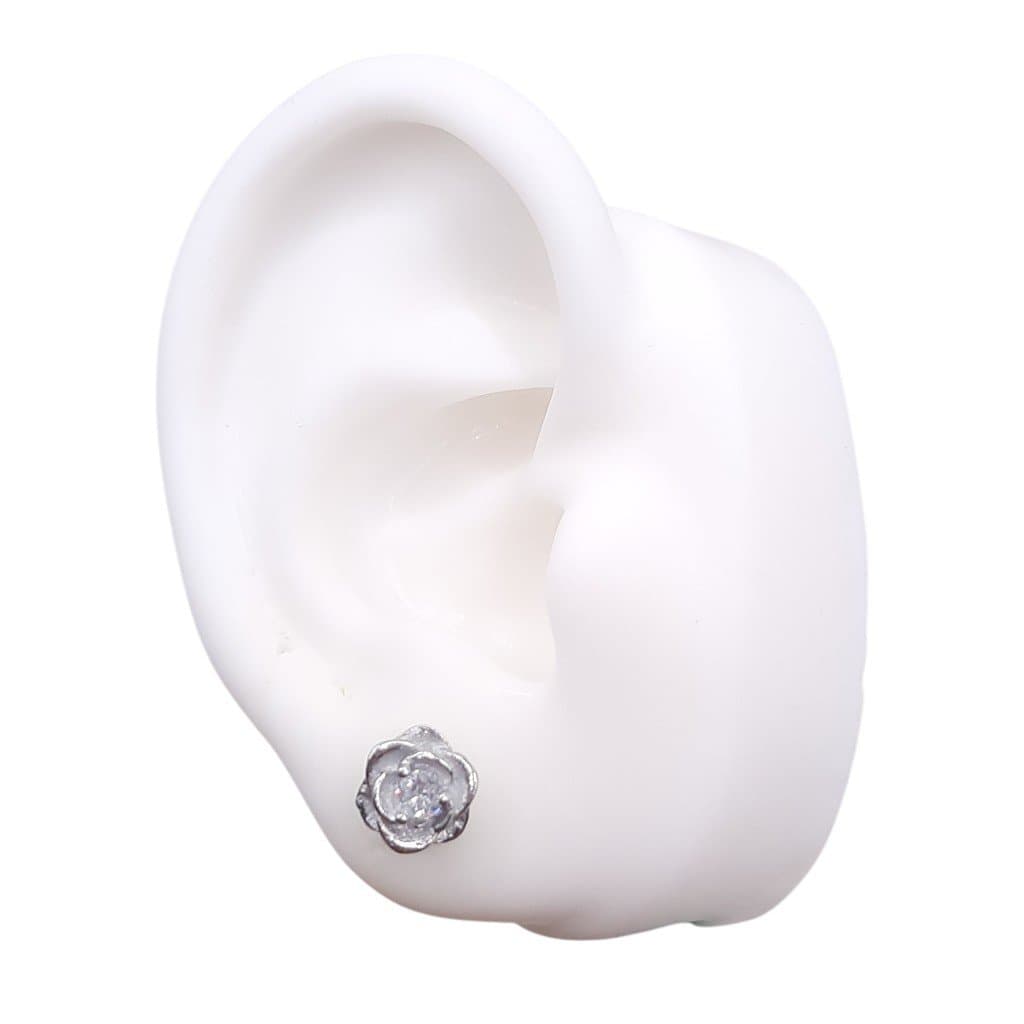 Brinco Rosa Com Zirconia miniatura 2