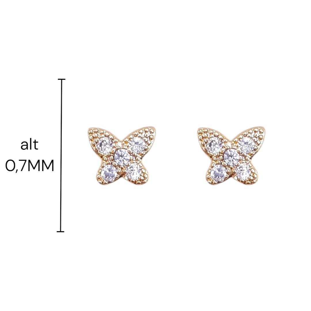 Brinco Borboleta Cravejada