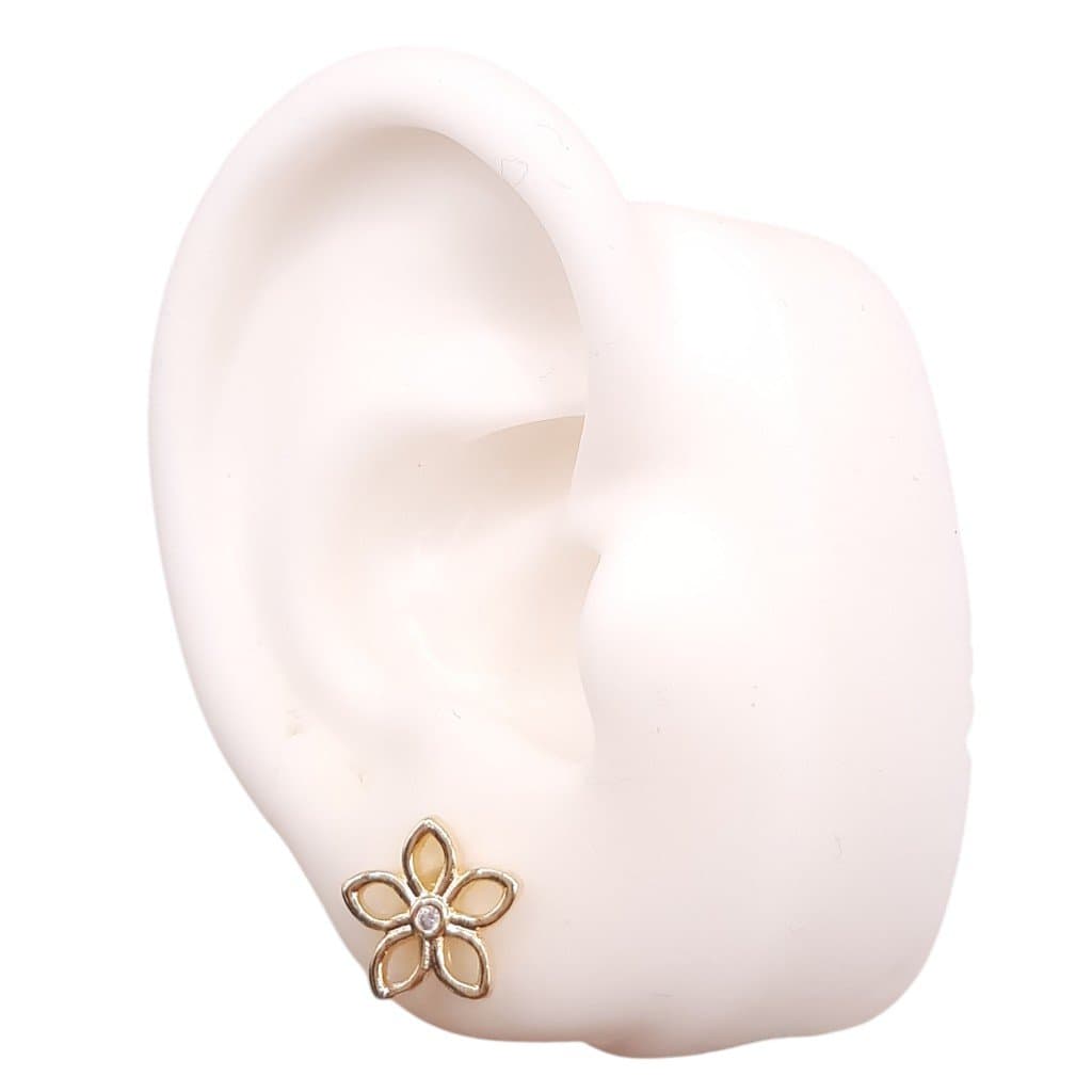 Brinco Flor Miolo De Pedra miniatura 2