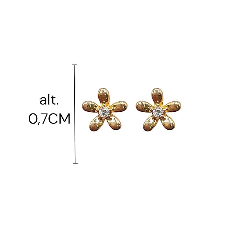 Brinco Florzinha Com Zirconia Nº3