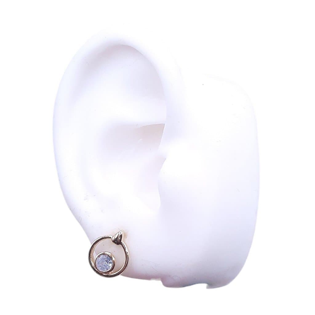 Brinco Aro Com 1 Zirconia miniatura 2