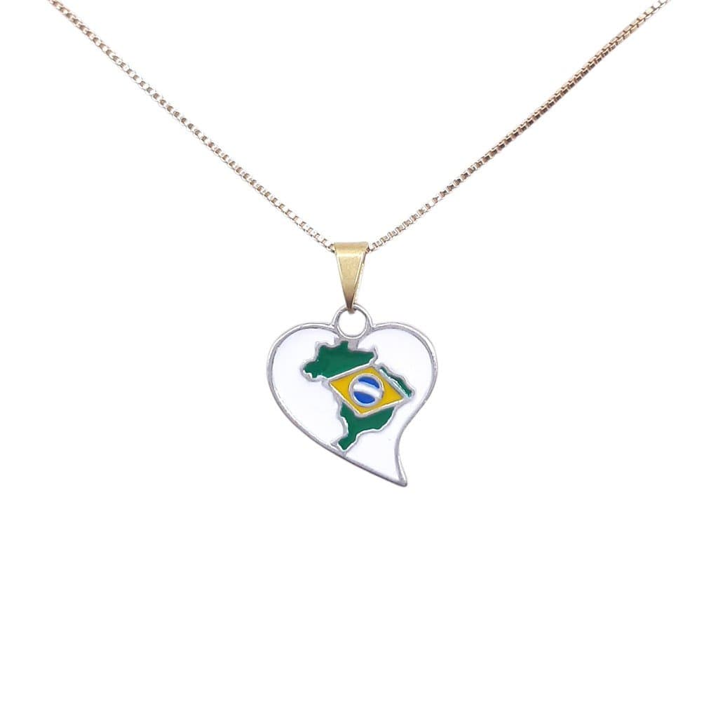 Pingente Coração Com Mapa Do Brasil (Resina) miniatura 2