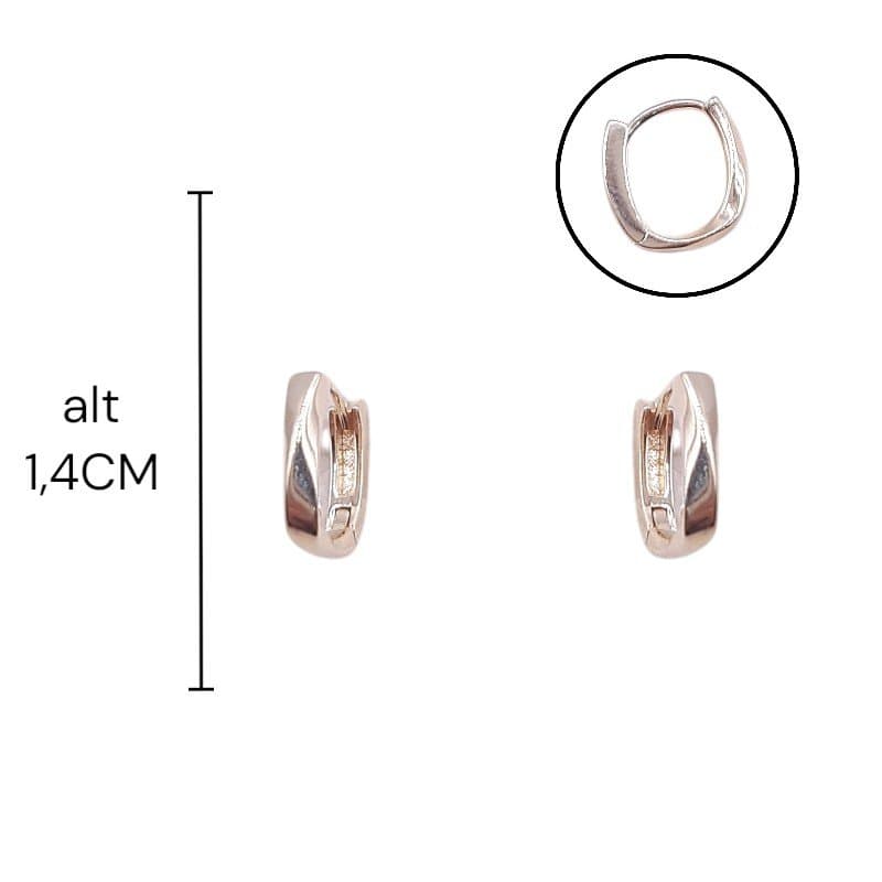 Brinco Argolinha Click Oval Torcida Tam. 1