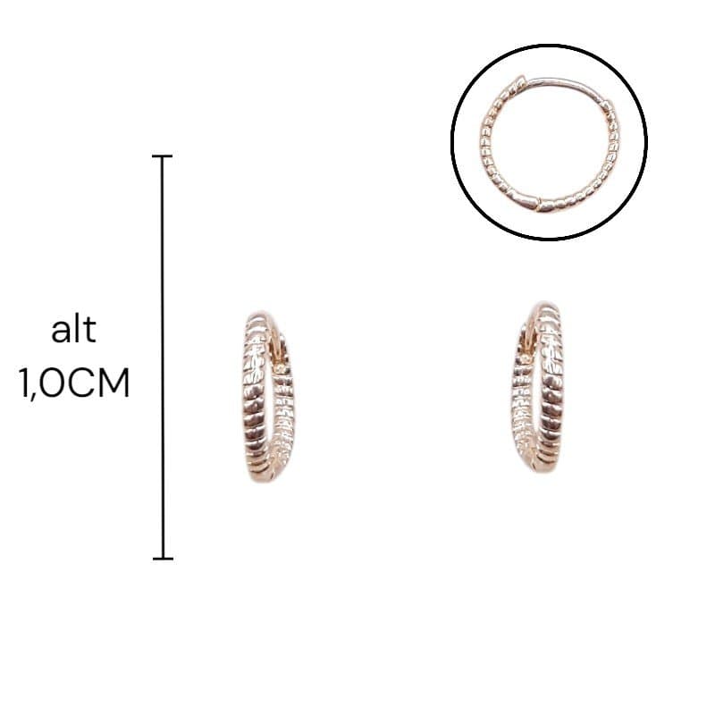 Brinco Argolinha Click Fina Mini Torcida Nº1