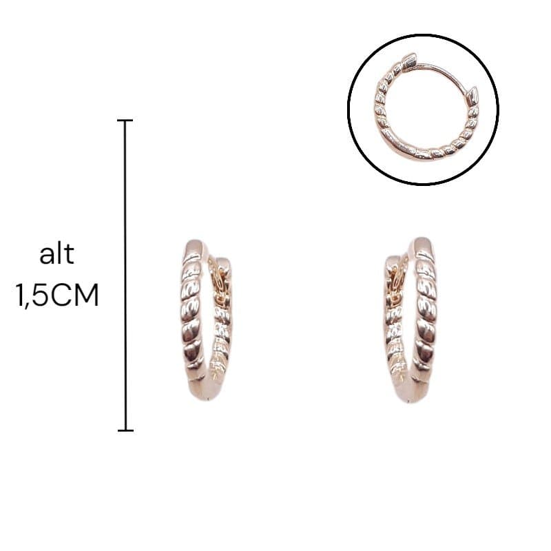 Brinco Argolinha Click Fina Mini Torcida Nº3
