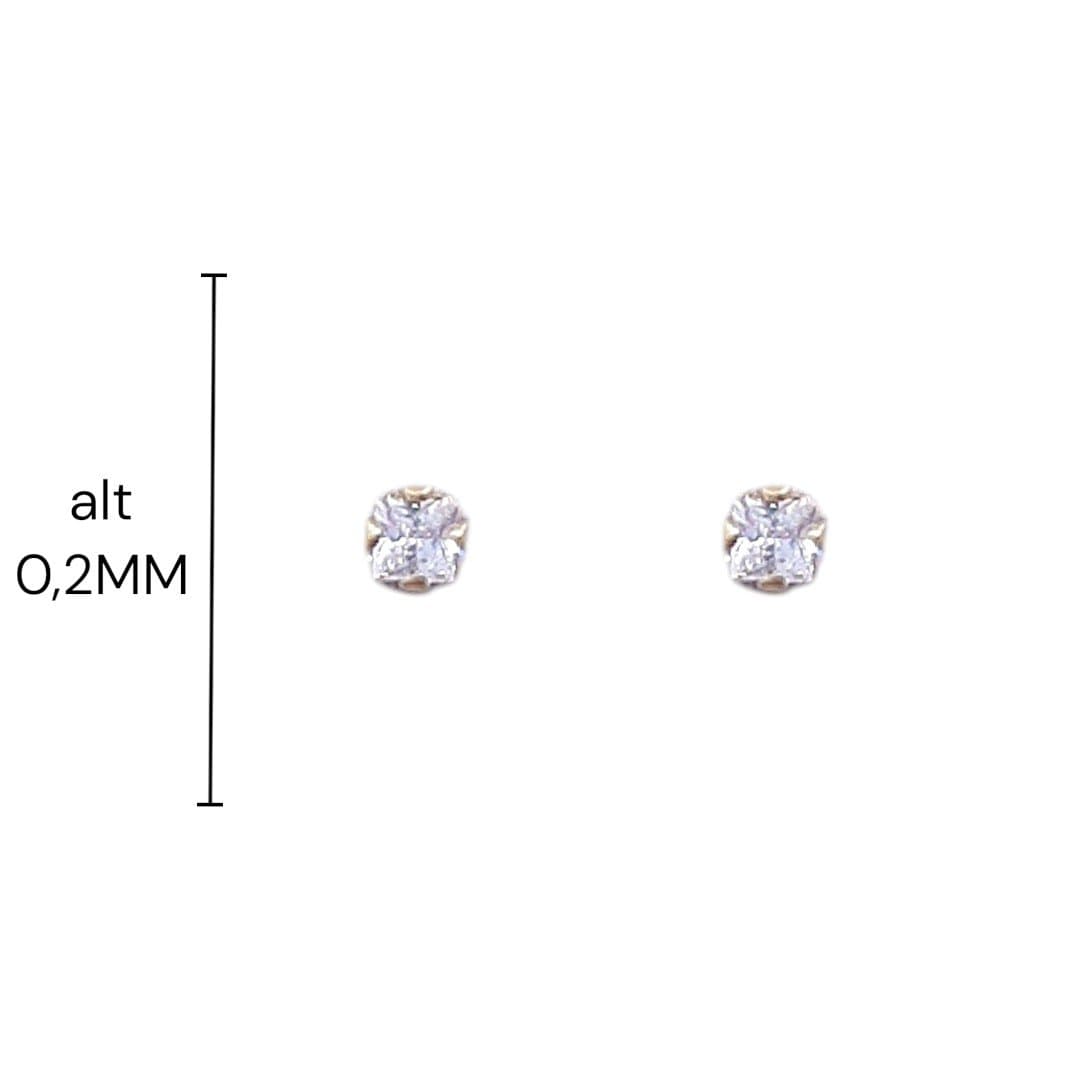 Brinco Ponto De Luz Mini Quadrado 2.0mm