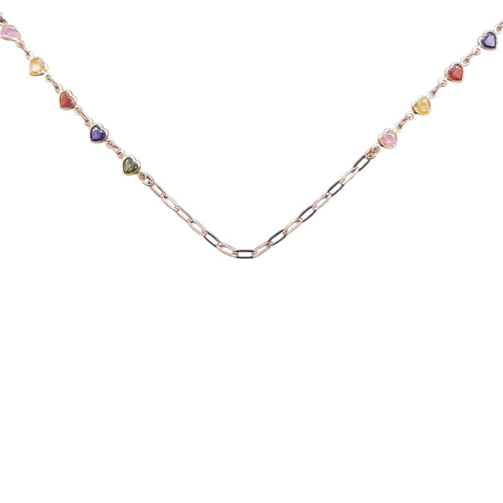 Choker Cartie Com Coração Colorido