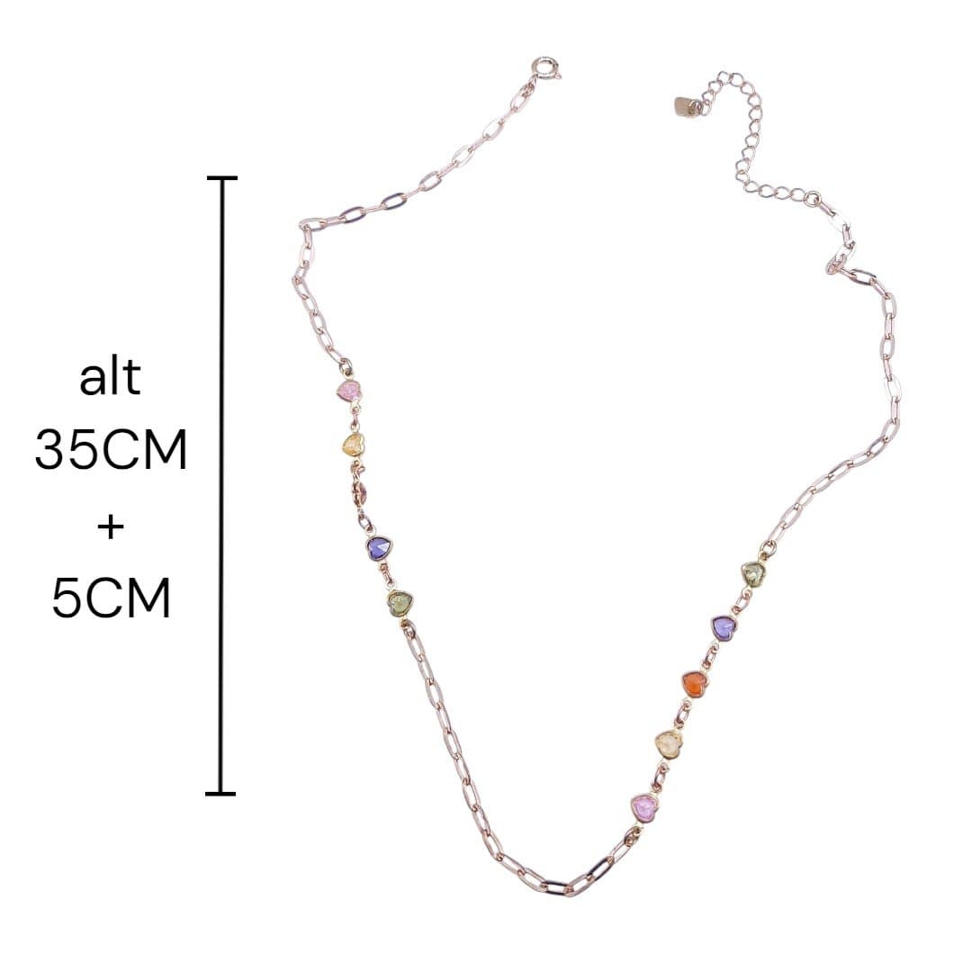 Choker Cartie Com Coração Colorido miniatura 2