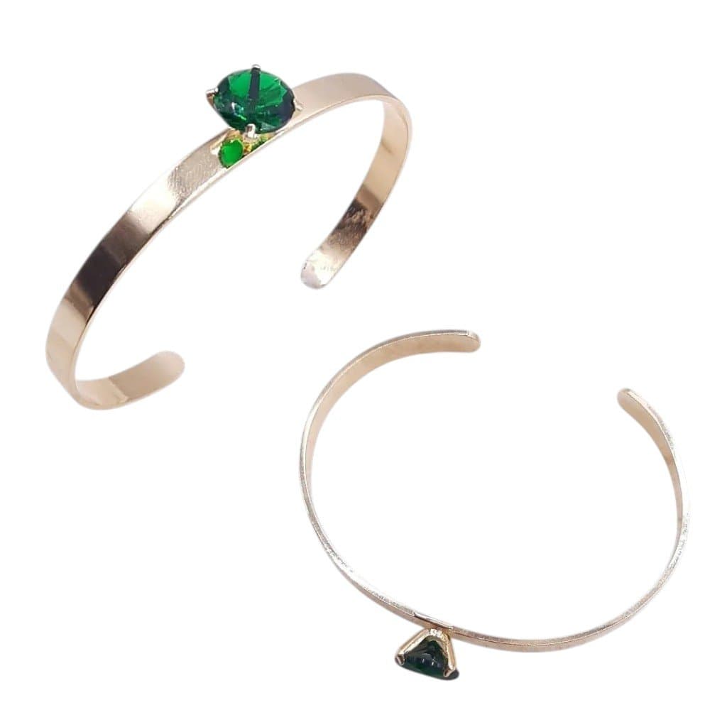 Bracelete Liso Com 1 Pedra No Centro miniatura 2