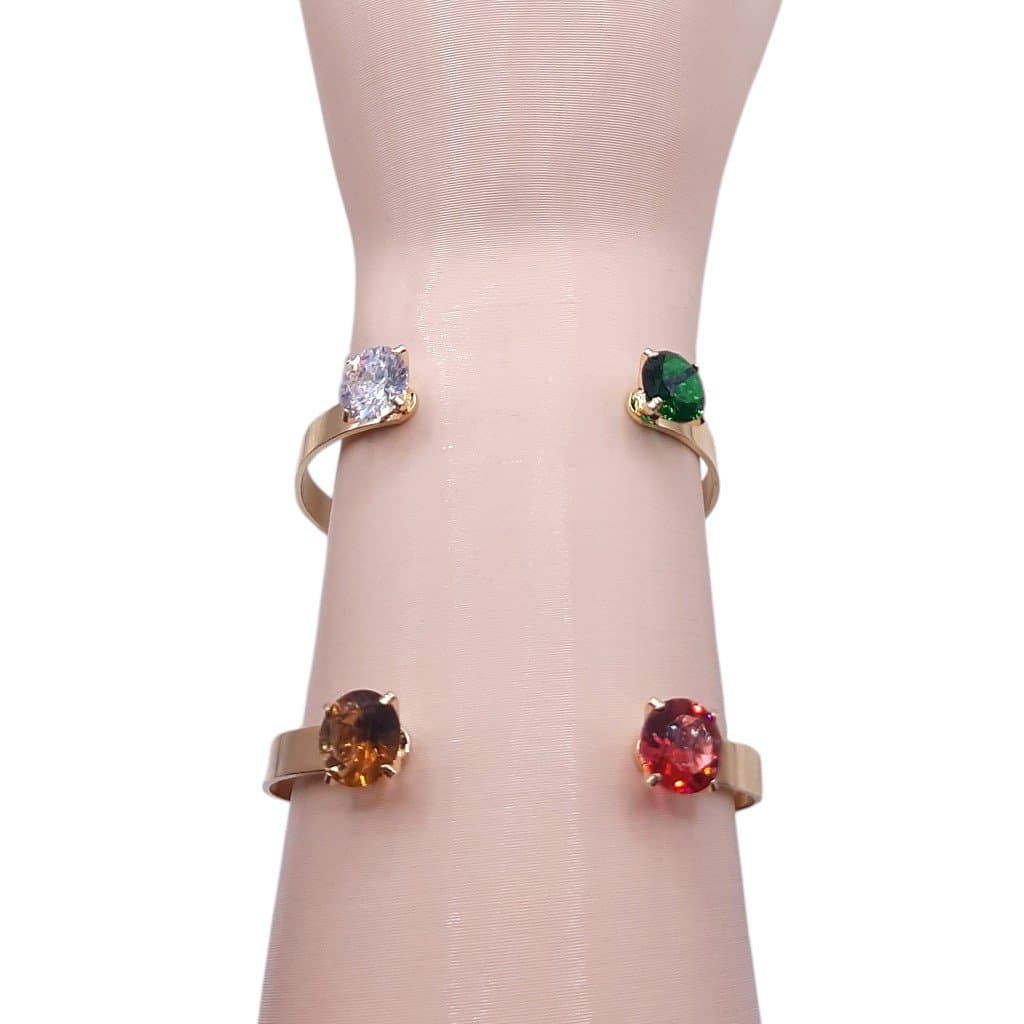 Bracelete Liso Com 1 Pedra Em Cada Ponta miniatura 3