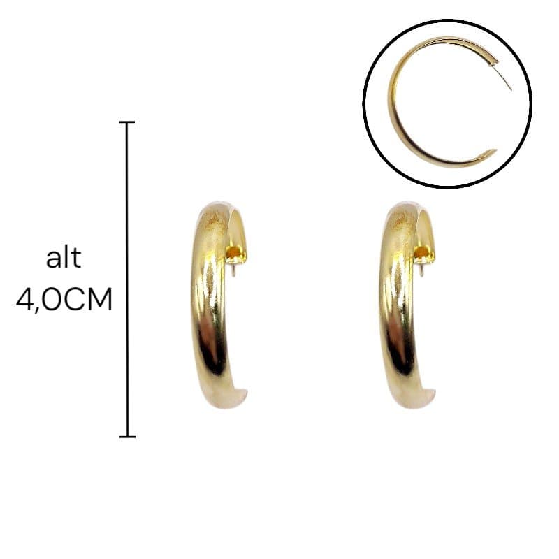 Brinco Argola Chapa Tam. 4,0cm